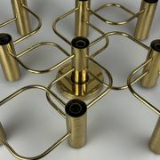 60s 70s 9-bulb ceiling lamp from Leola Leuchten Germany in brass