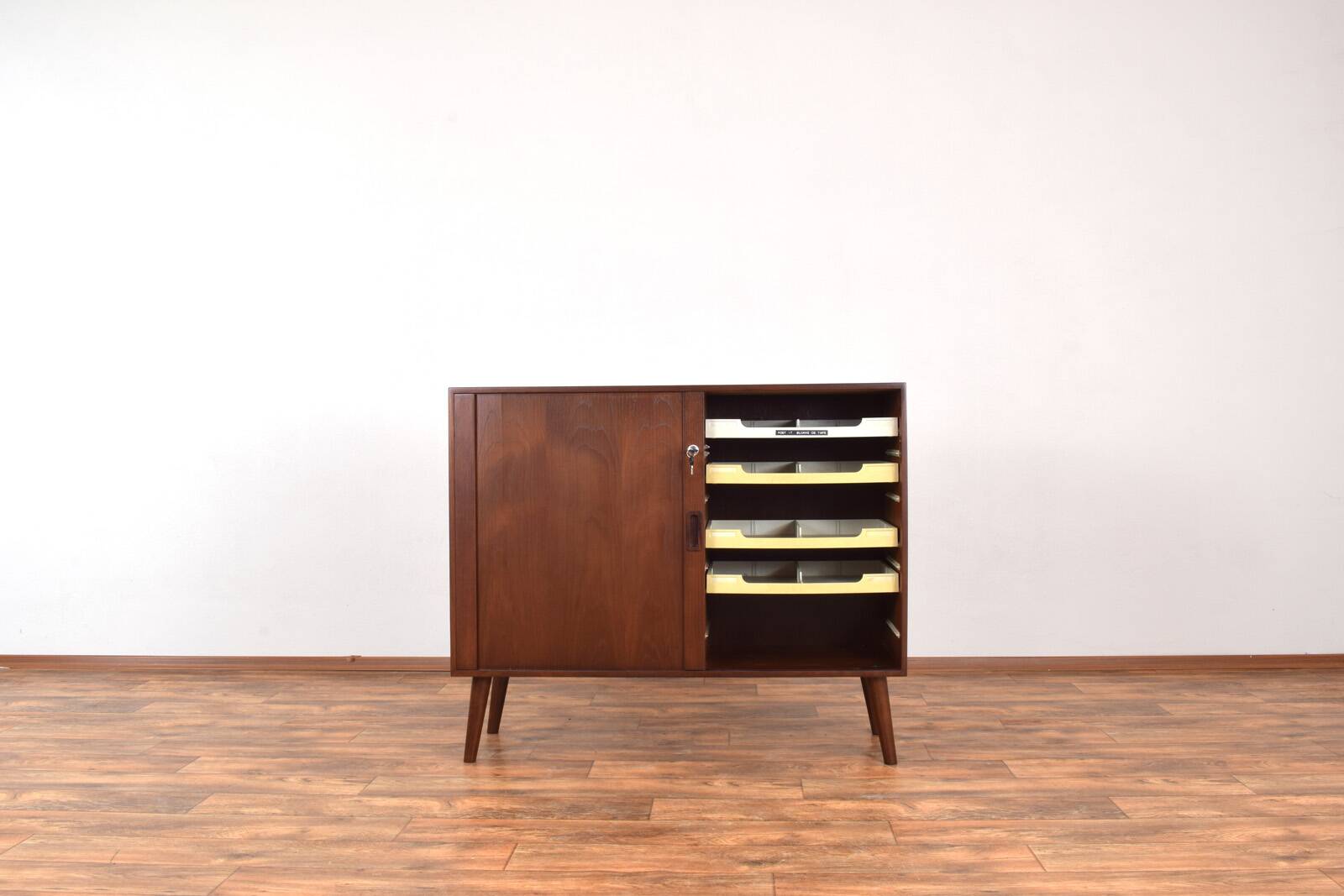 Mid-Century Danish Teak Tambour Doors Sideboard, 1960s