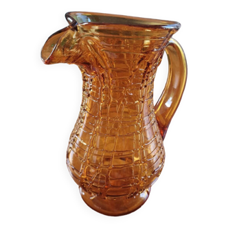 Pichet verre ambré vintage