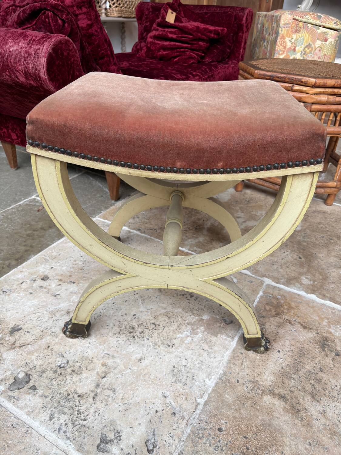 Tabouret bois curule
