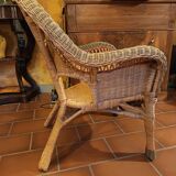 Rattan armchair and coffee table