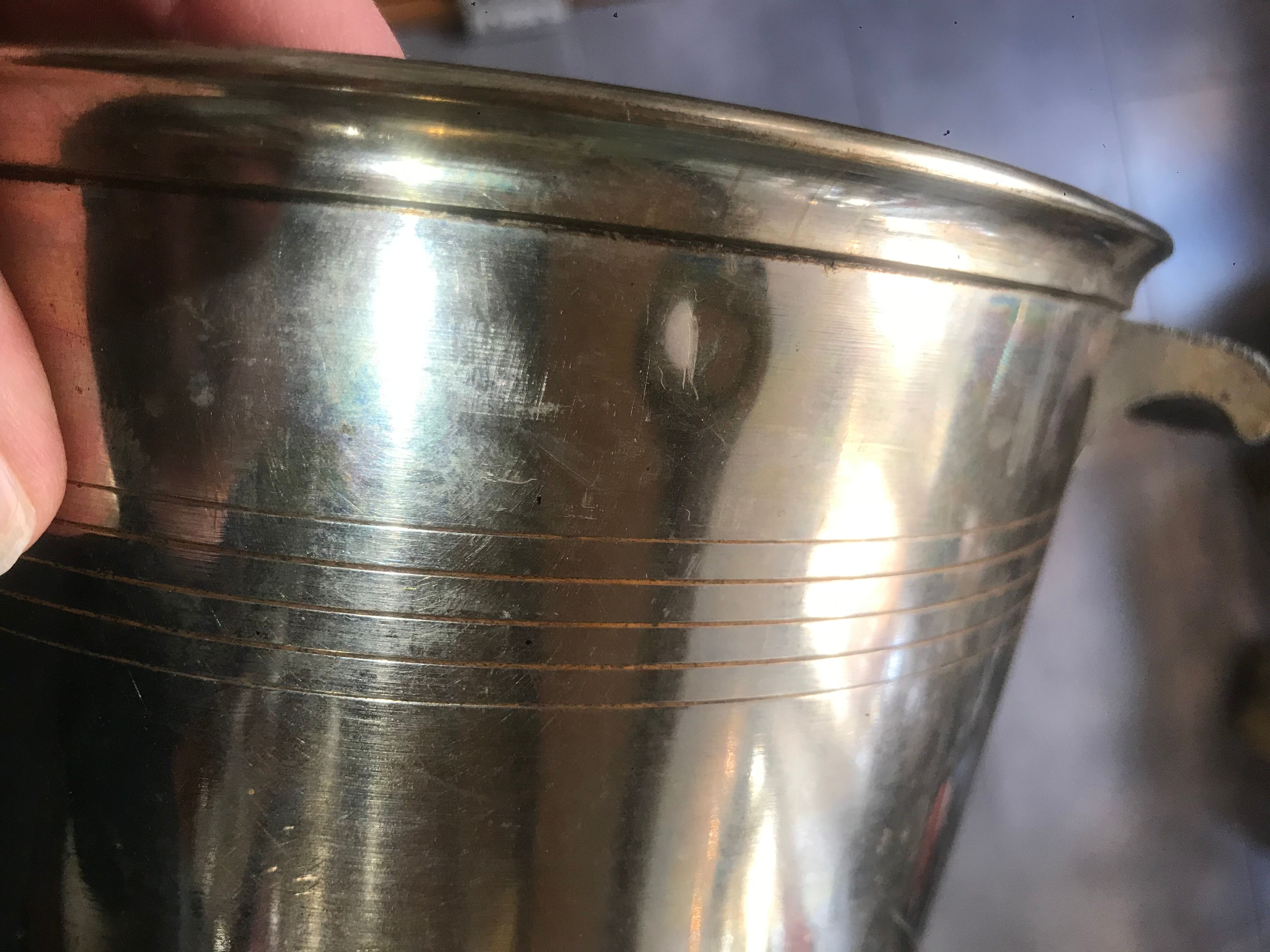 Silver metal champagne bucket