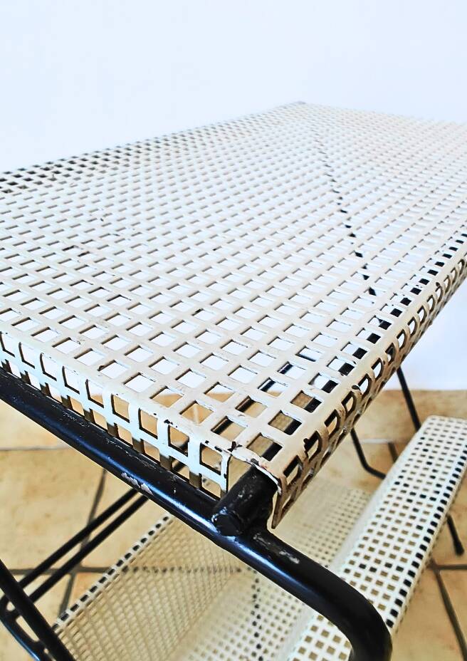 Side table with integrated magazine rack Tjerk Reijenga Pilastro 1950s