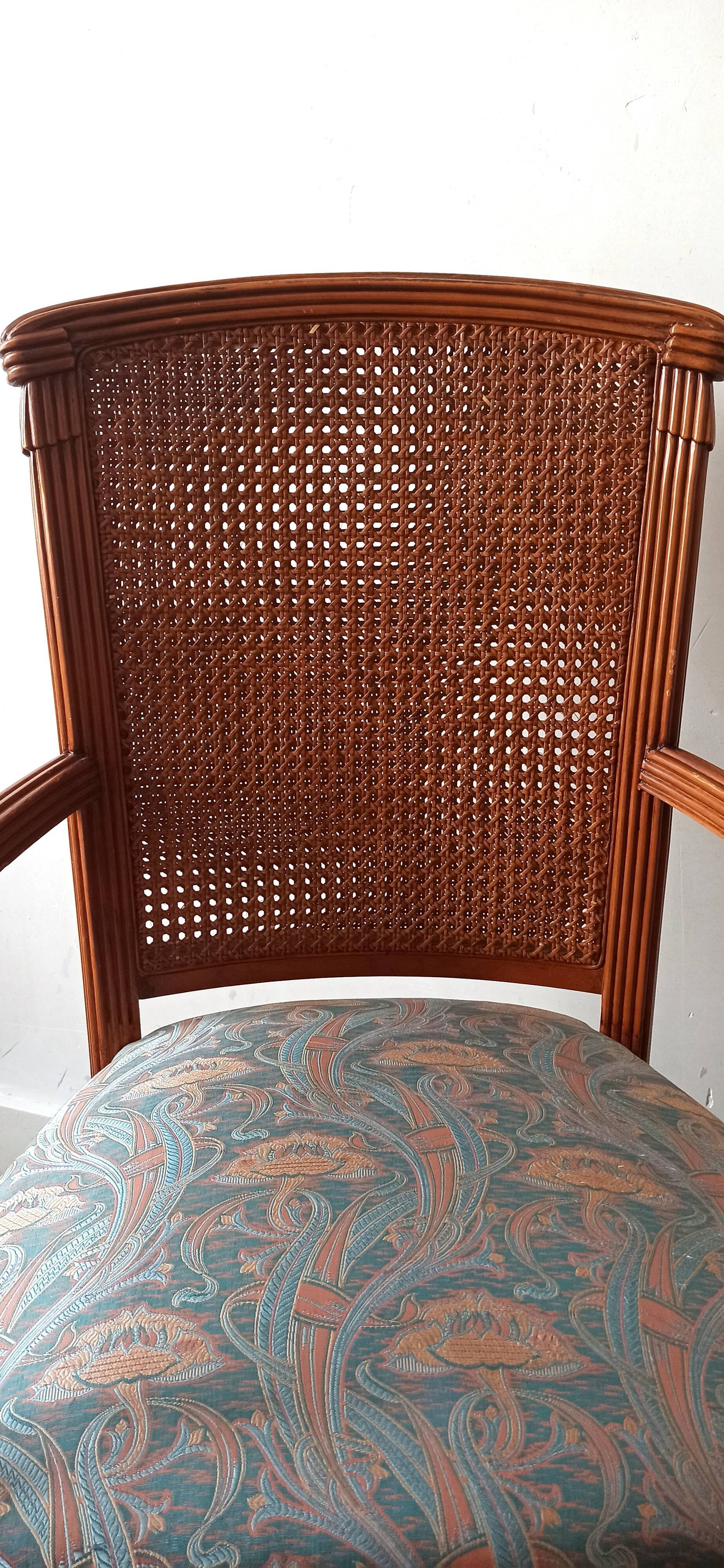 Wooden armchair and cannage