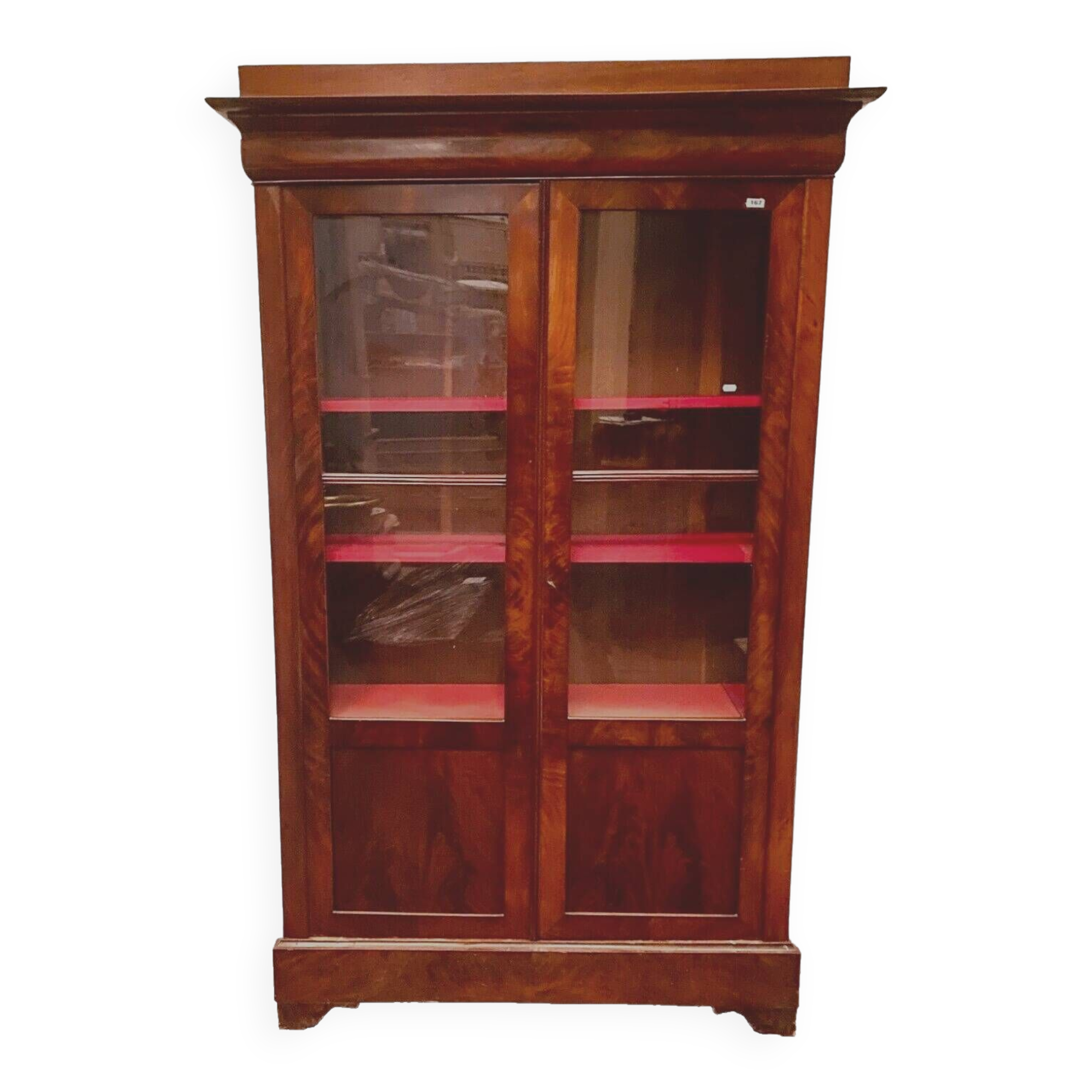 Louis Philippe display case in mahogany and mahogany veneer 19th century