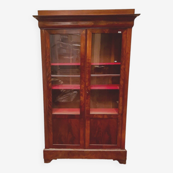 Louis Philippe display case in mahogany and mahogany veneer 19th century