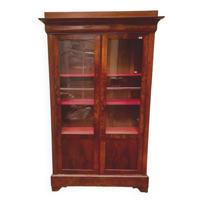 Vitrine Louis Philippe en acajou et placage d'acajou XIX siècle