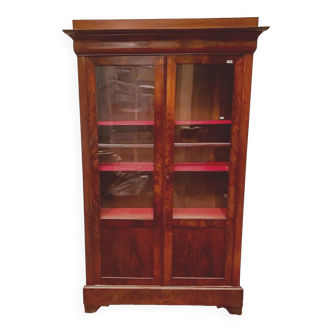 Louis Philippe display case in mahogany and mahogany veneer 19th century