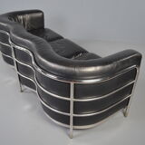 Zanotta 'Onda' 3-seater sofa in black leather