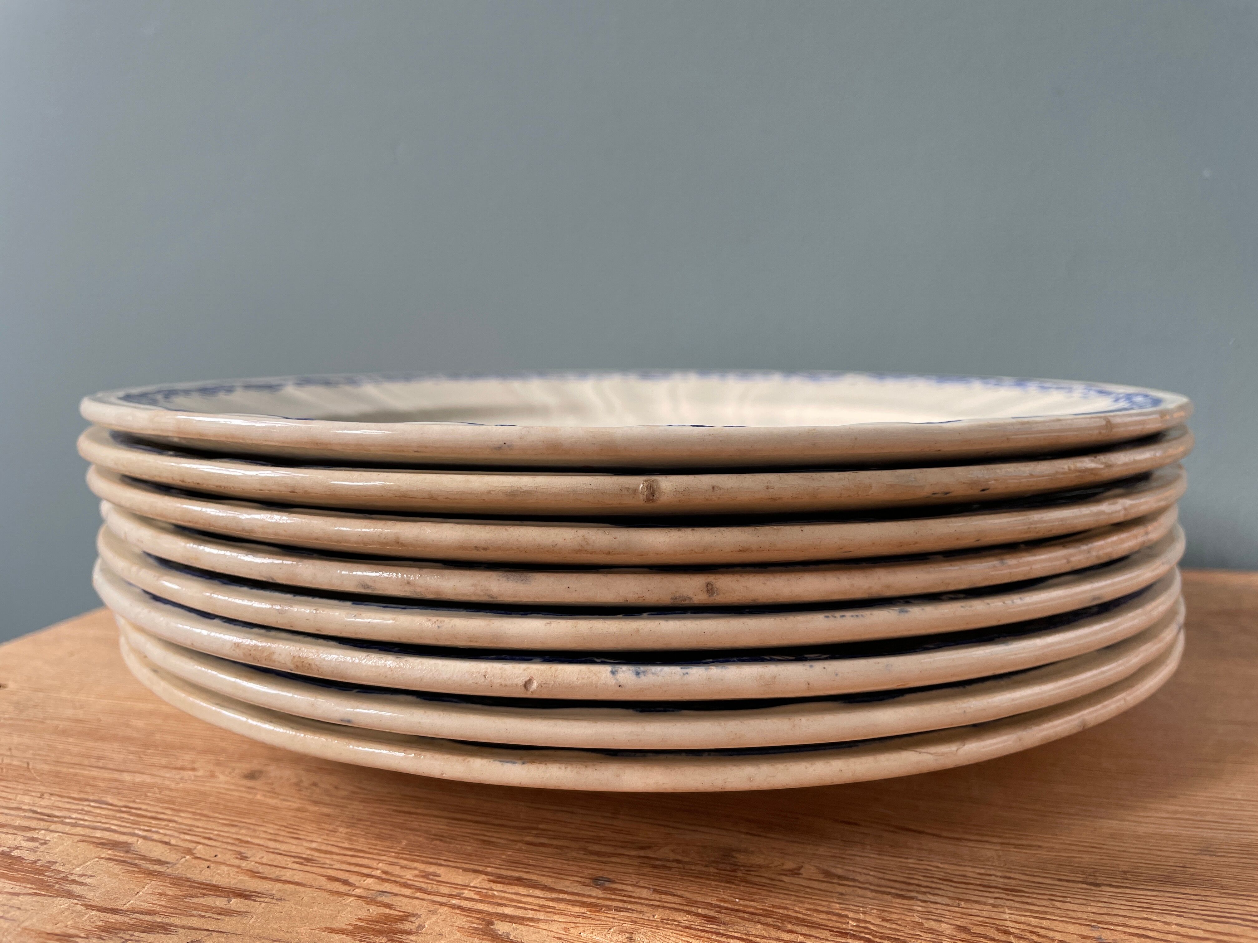 Set of 8 nineteenth century earthenware plates from Gien