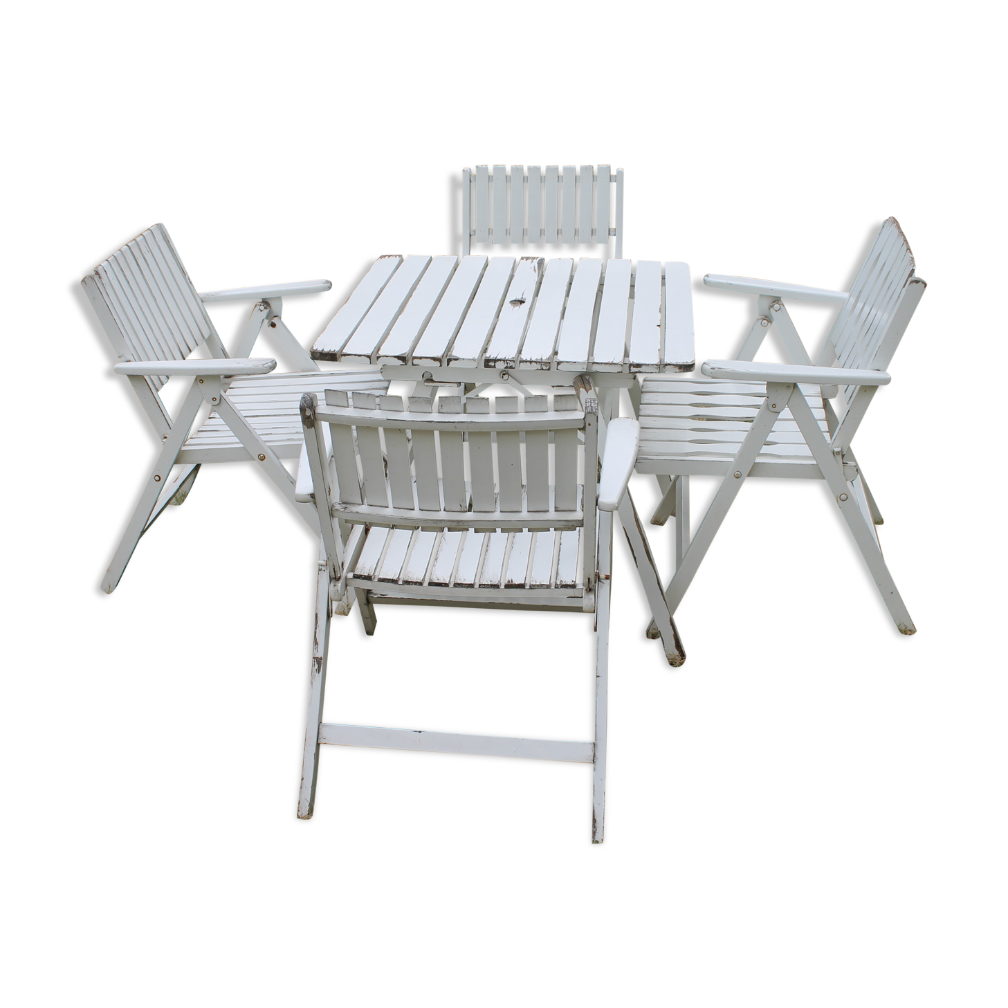 R. Gleizes table armchairs & vintage garden chair set