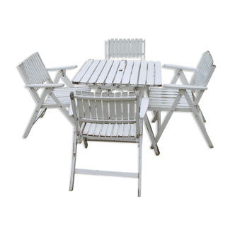 R. Gleizes table armchairs & vintage garden chair set