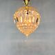 Mid Century Crystal & Brass Chandelier, Czechoslovakia