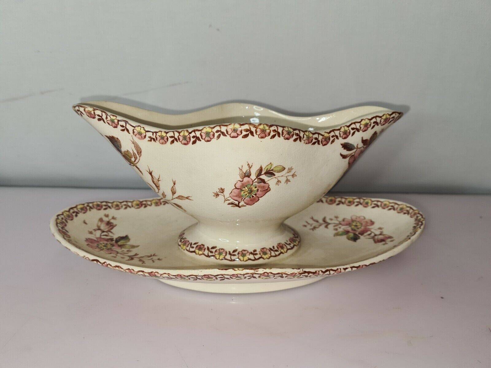 Gien porcelain gravy boat