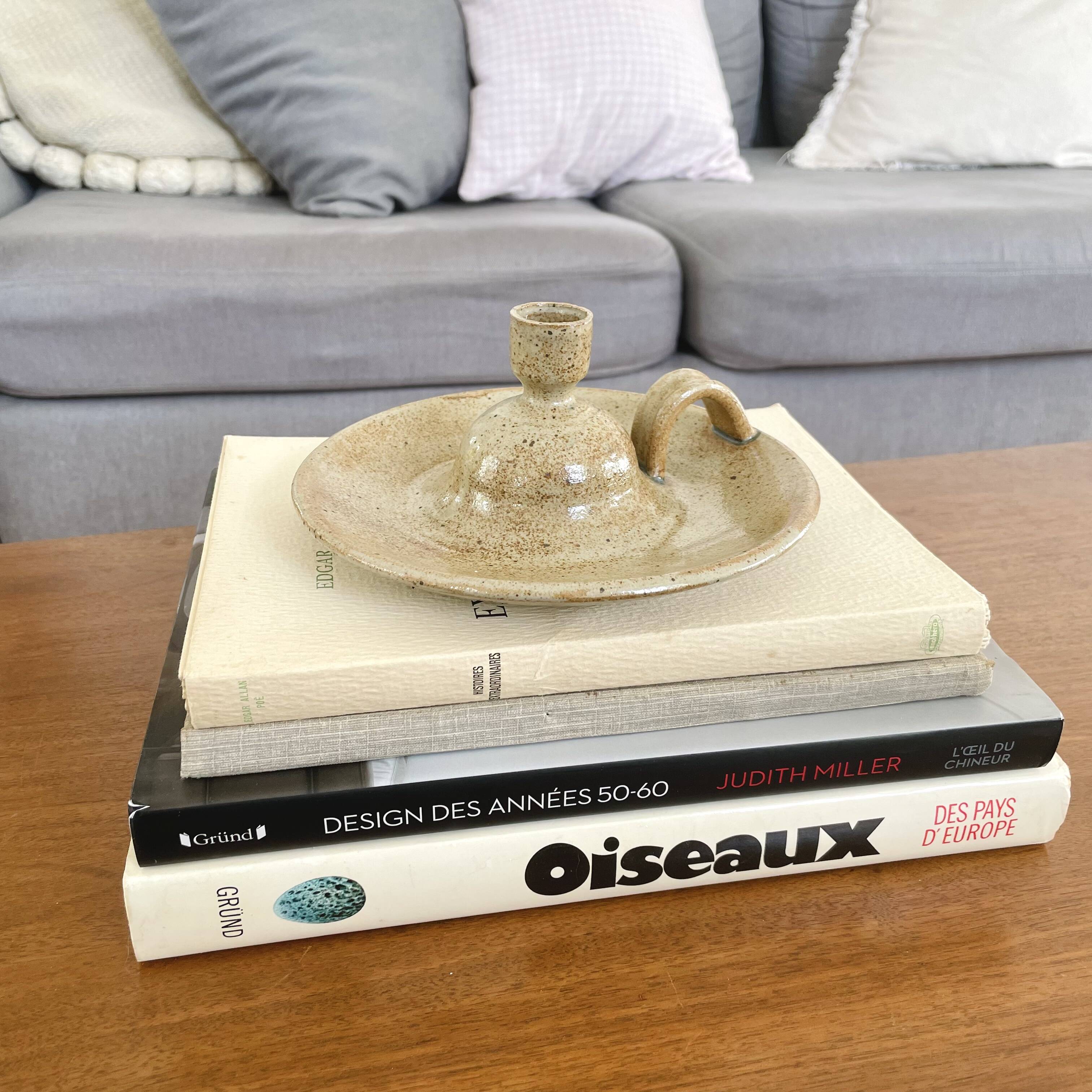 Stoneware candle holder