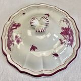 Antique large Gien vegetable soup tureen, pink landscape model, 1938/1960