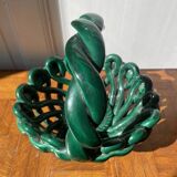 Green ceramic fruit basket - Vallauris style