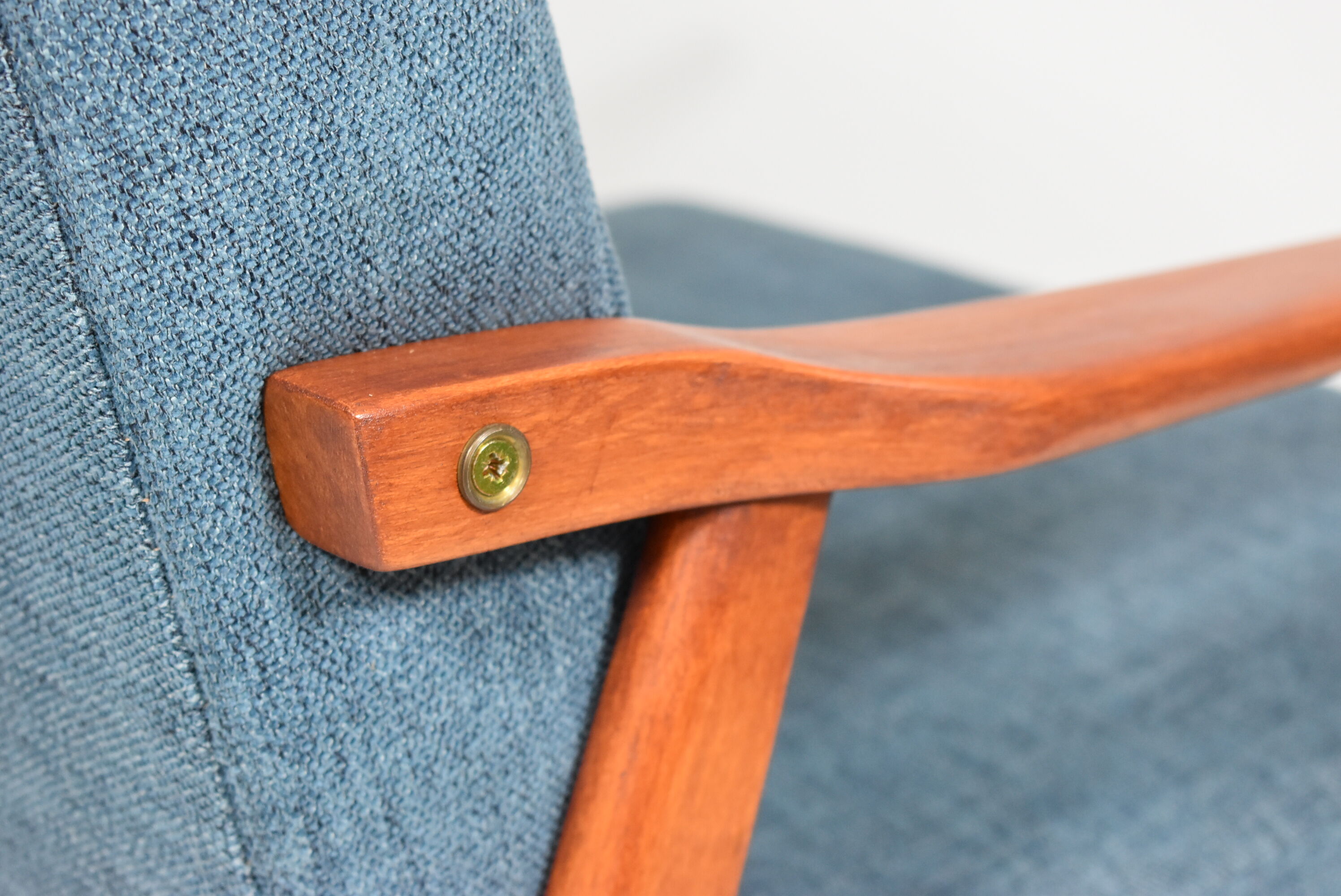Original club armchair "Snieżnik" 1960s, blue