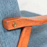 Fauteuil original « Snieżnik » années 1960, bleu