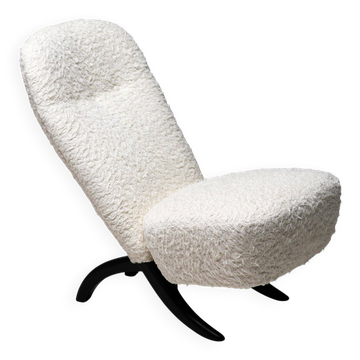 Chaise Congo de Theo Ruth pour Artifort, blanche, moderne du milieu du siècle dernier