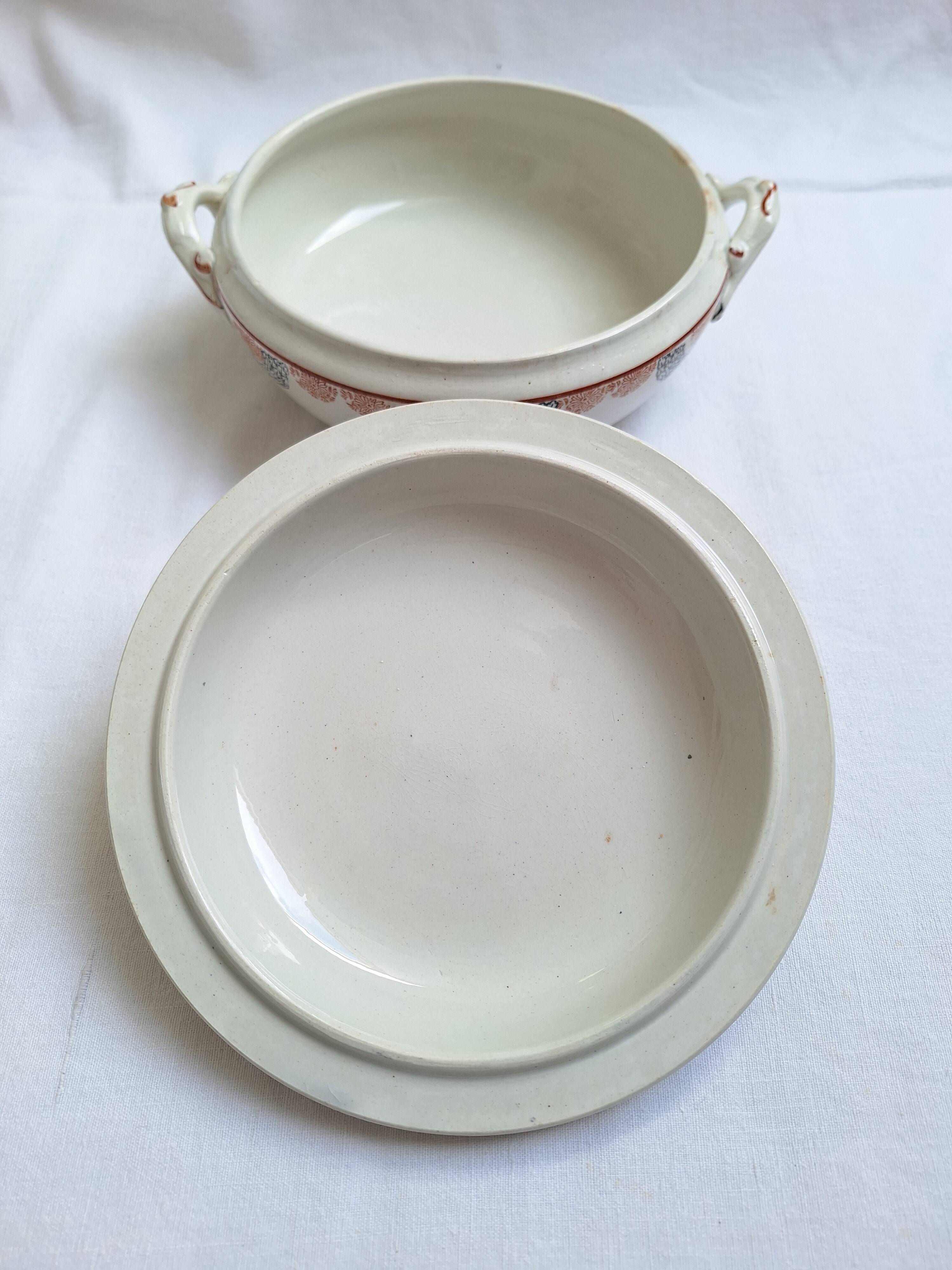 HBCM Pauline model orange and black soup tureen