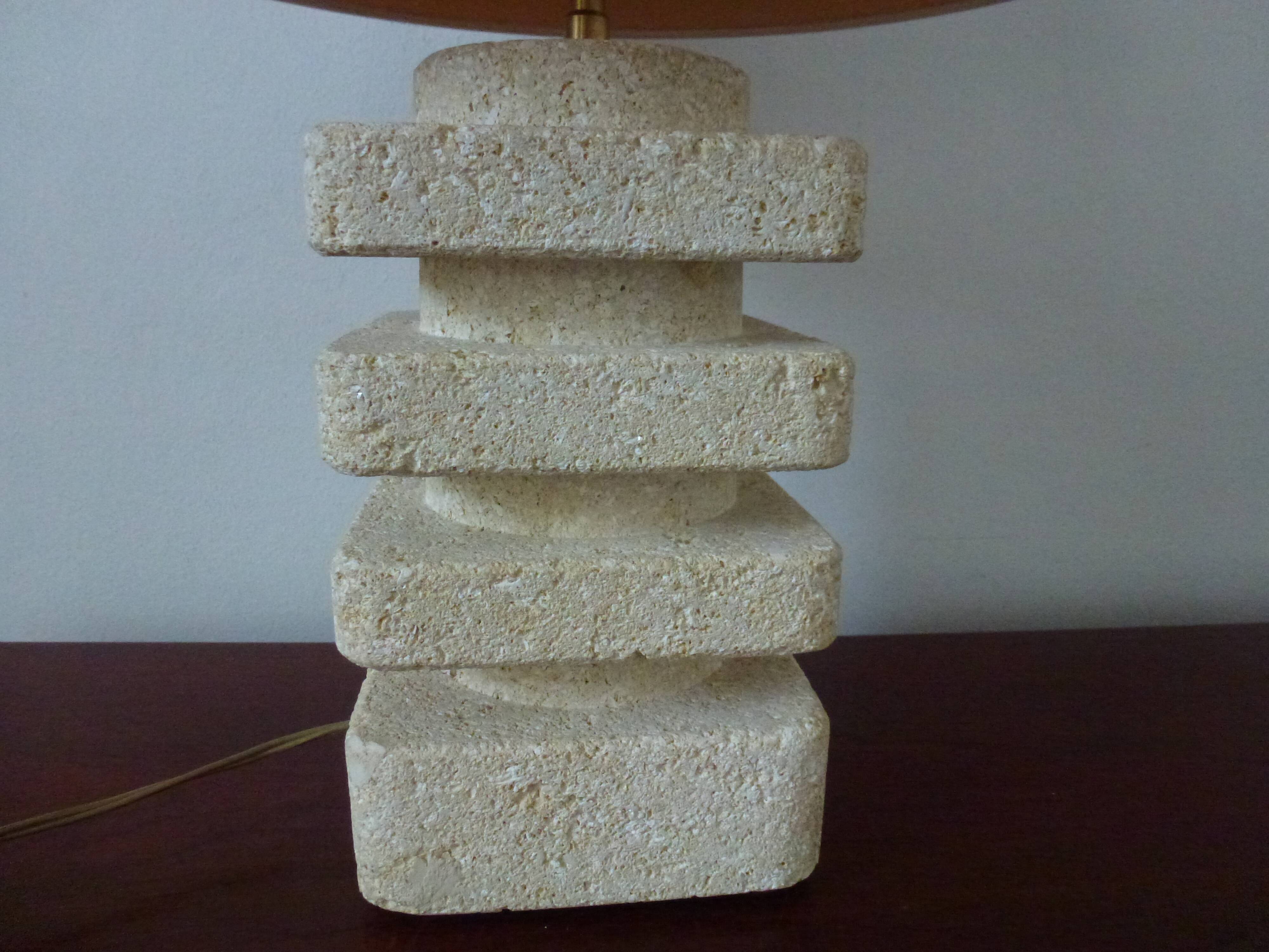 Travertine lamp from the 60s and 70s