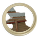 Round mirror in cream plastic, French house Syla, 70s