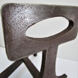 Pair of chenets modernist style steel design 70s