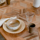 Oval marquetry table – solid wood