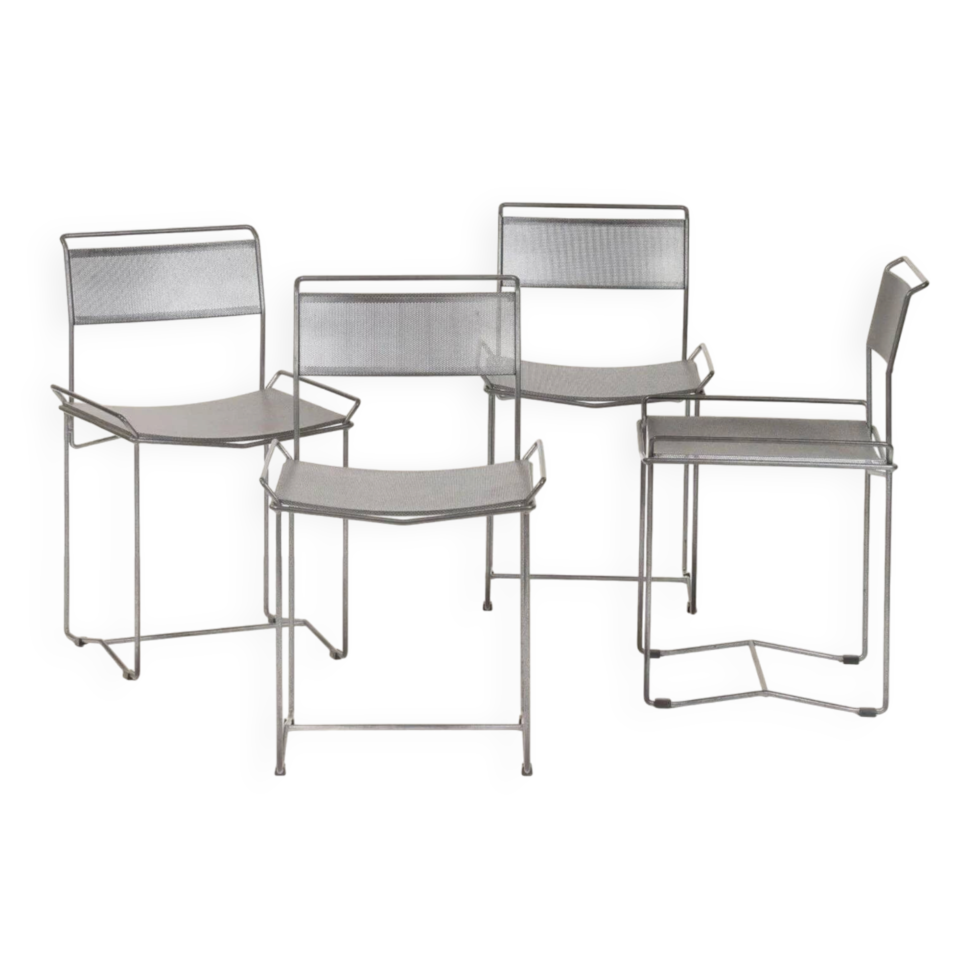 Perforated steel chairs