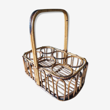 Bottle holder rattan vintage bamboo 50 60