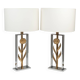 Maison Charles, attributed to. Pair of sunflower lamps. 1970s.