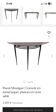 Console demie lune Pascal Mourgue plateau verre sablé pieds noirs