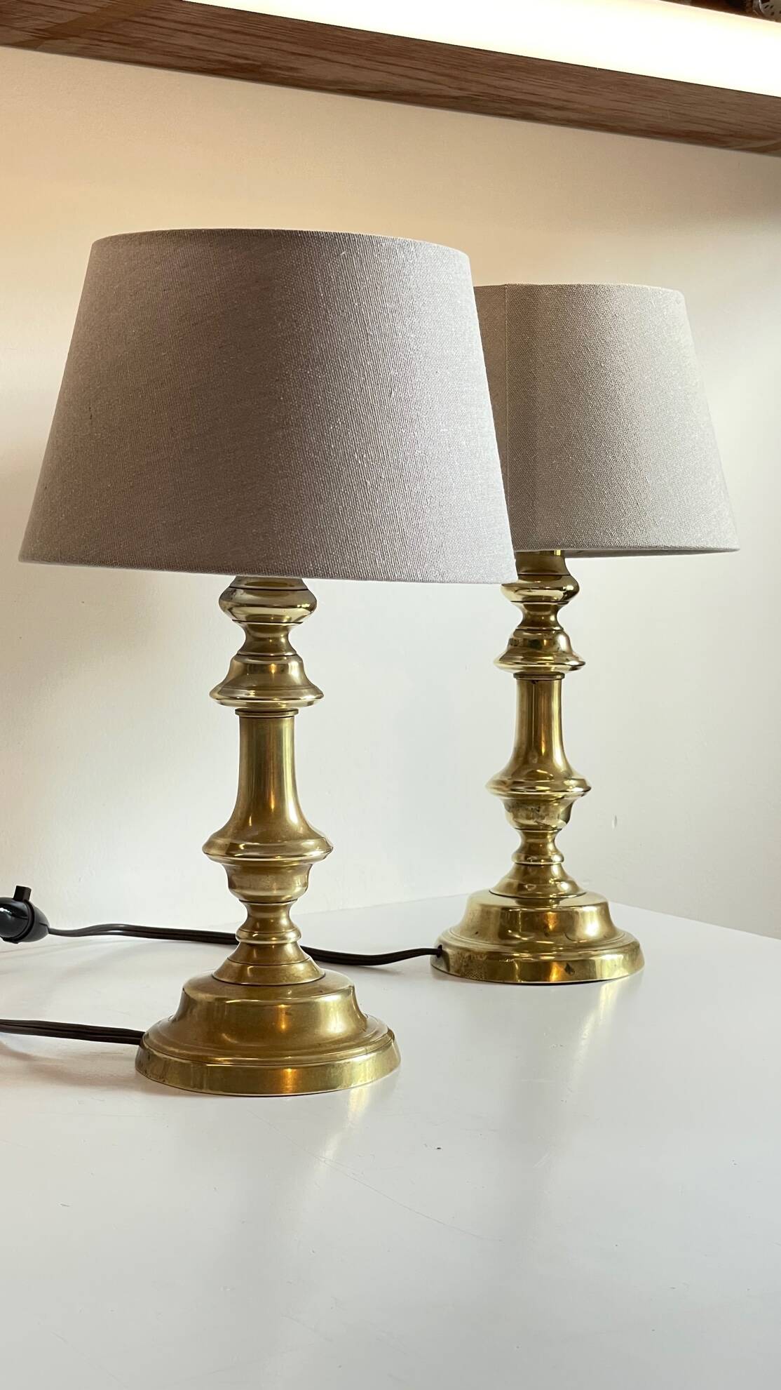 Lamp chic old solid brass candle holder