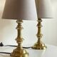 Lampe chic ancien bougeoir laiton massif