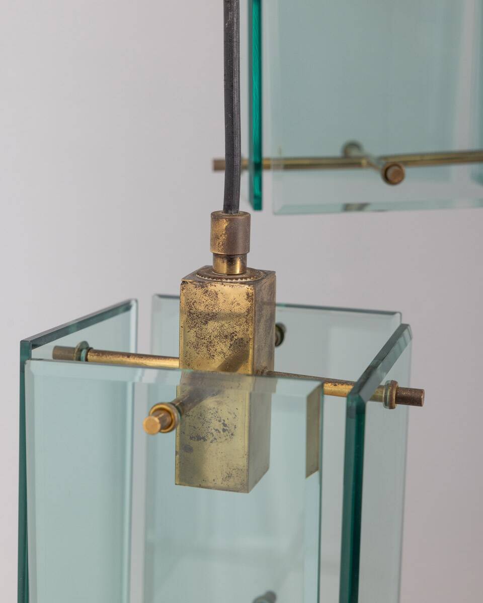 Lampadario vintage anni 60 in vetro design studio zeroquattro