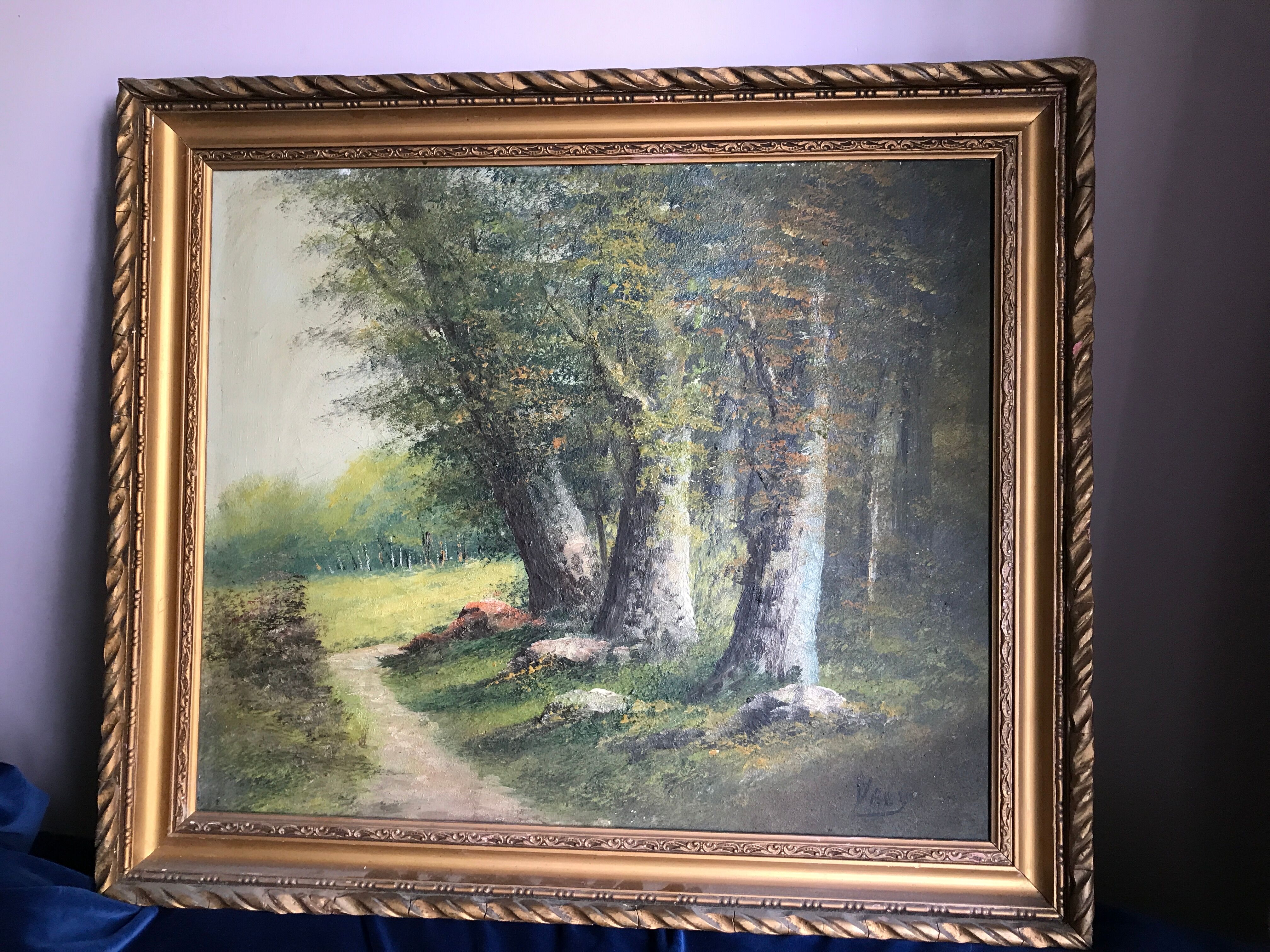 Pair two oil paintings on canvas