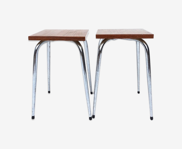 Lot 2 tabourets carrés