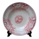 Hollow plate U et Cie Sarreguemines model Jardinière with pink flower decoration.