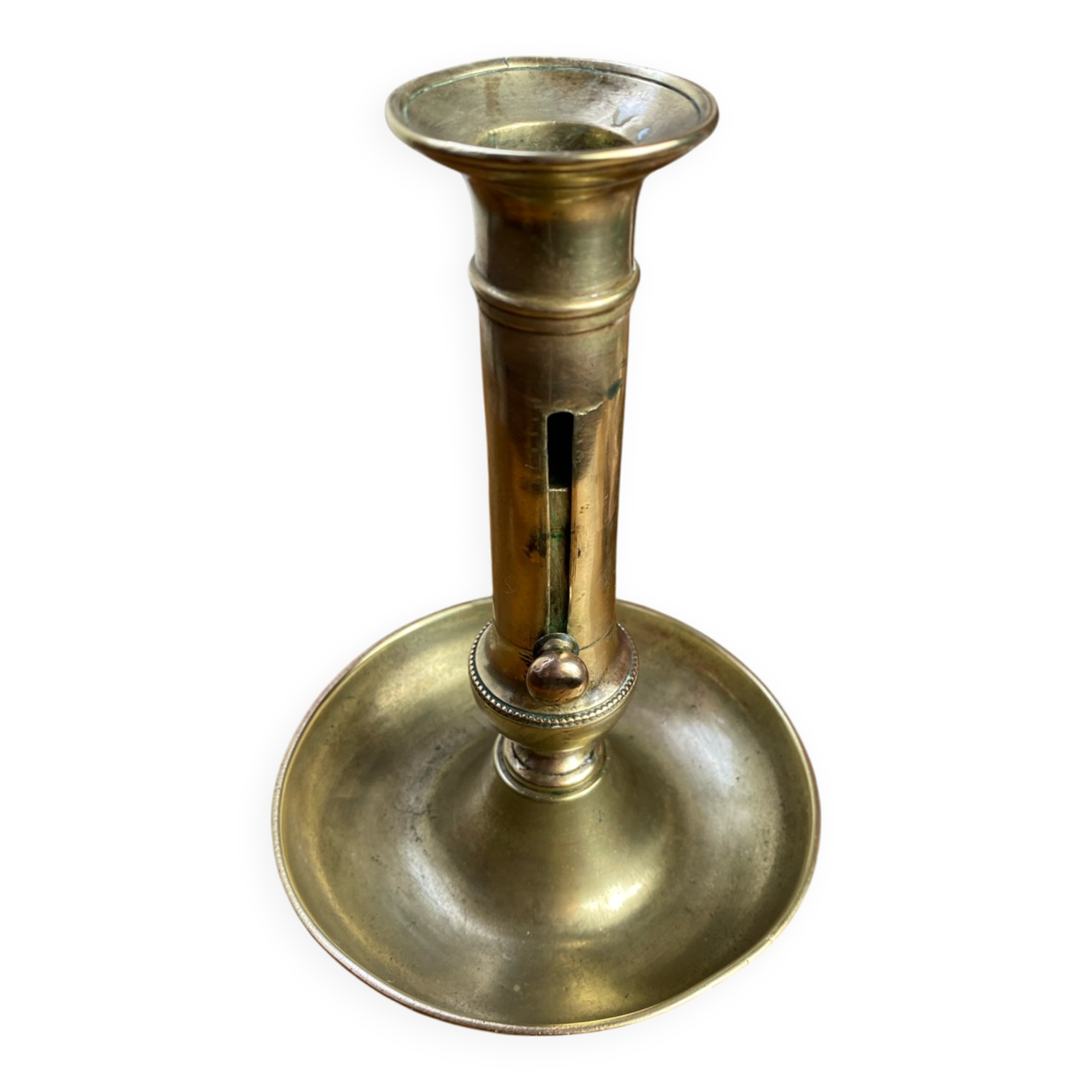 Push candle holder in brass