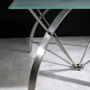 Belgo Chrom dining table, glass top