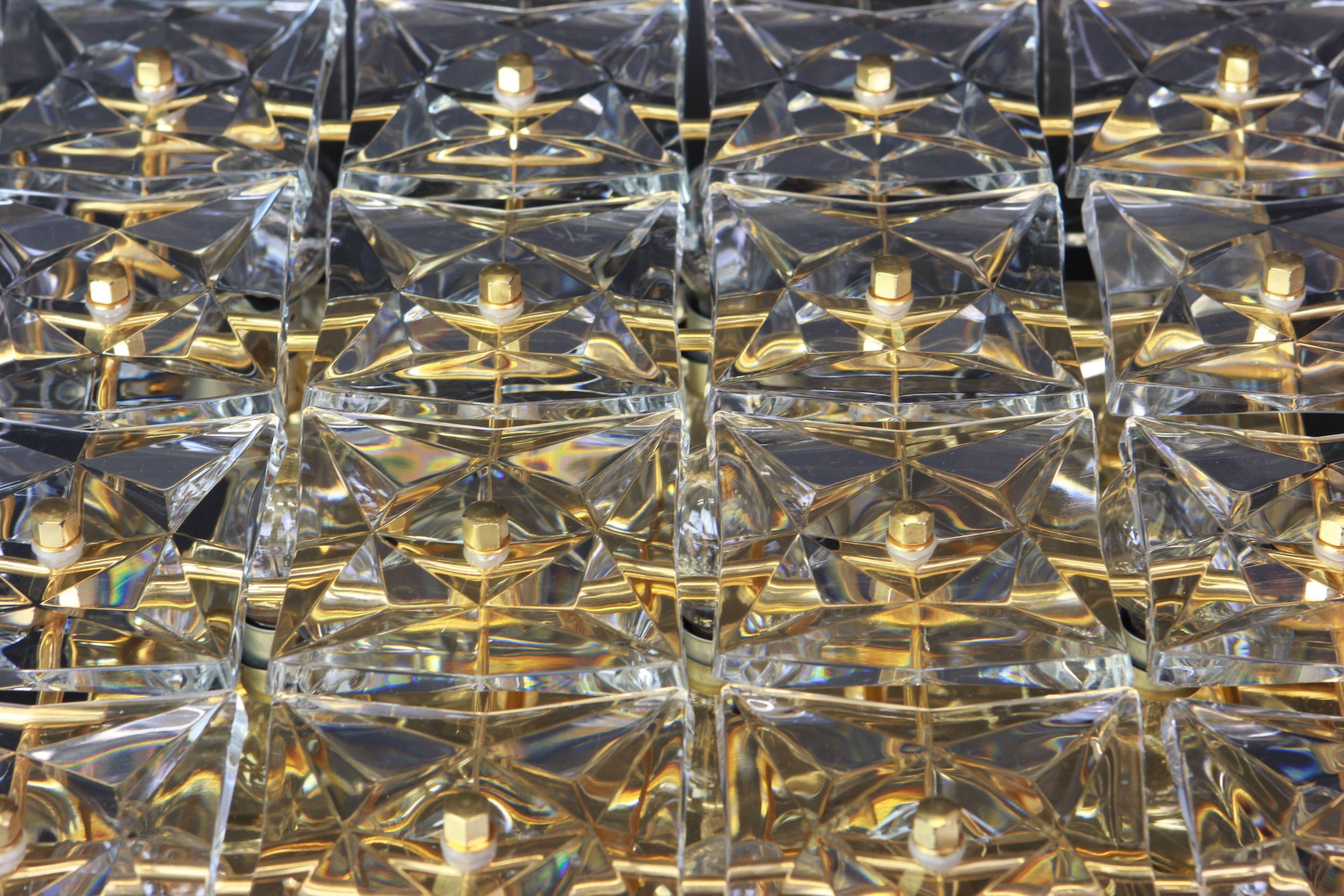 Large faceted crystal ceiling light by Kinkeldey, Germany, 1970s.