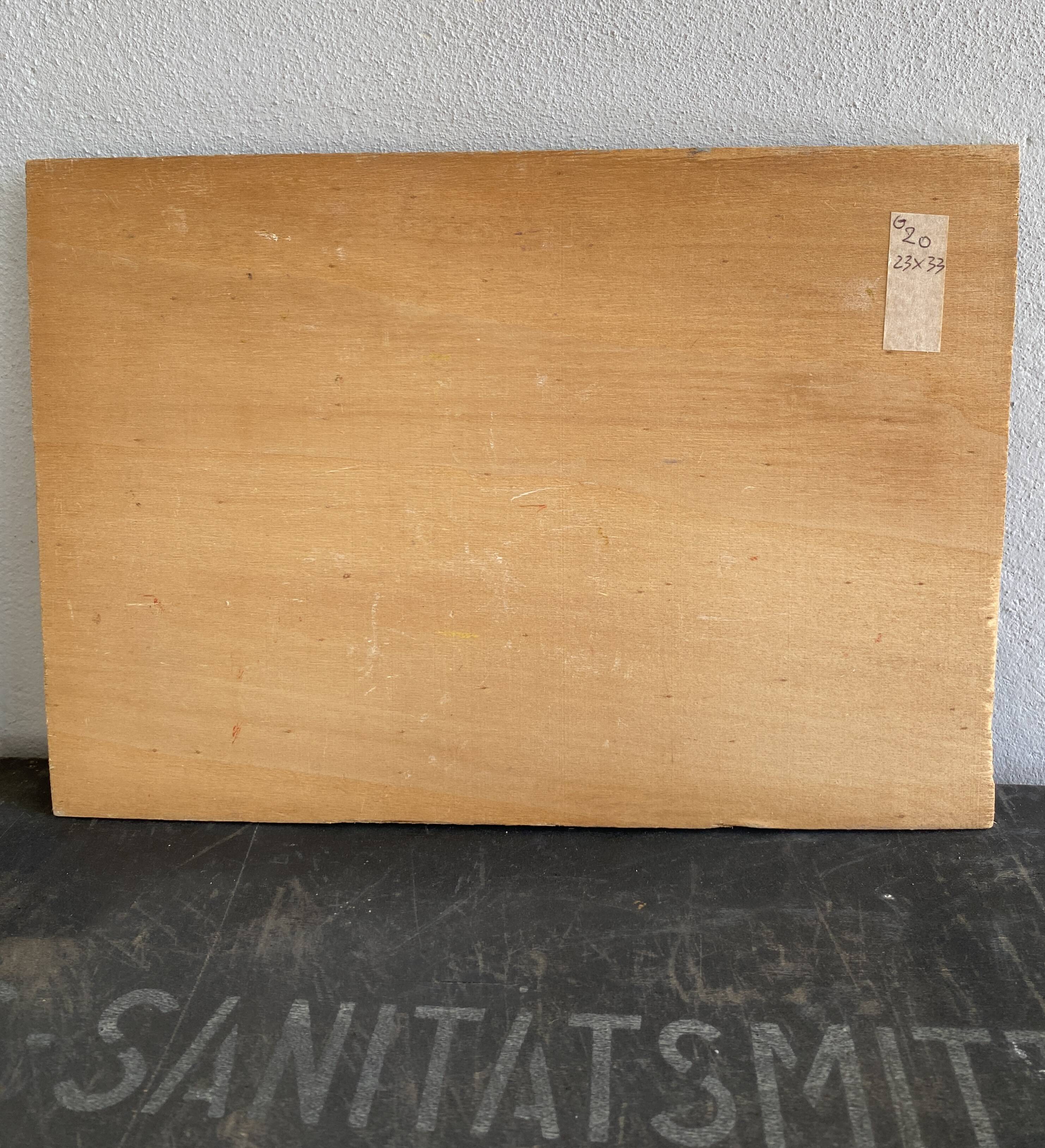 Oil on wood, “village festival”, Italy, 1960s