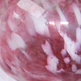 Vase ball old Clichy collection blown glass speckled white pink