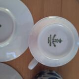 2 tasses à café fleurs bleues porcelaine