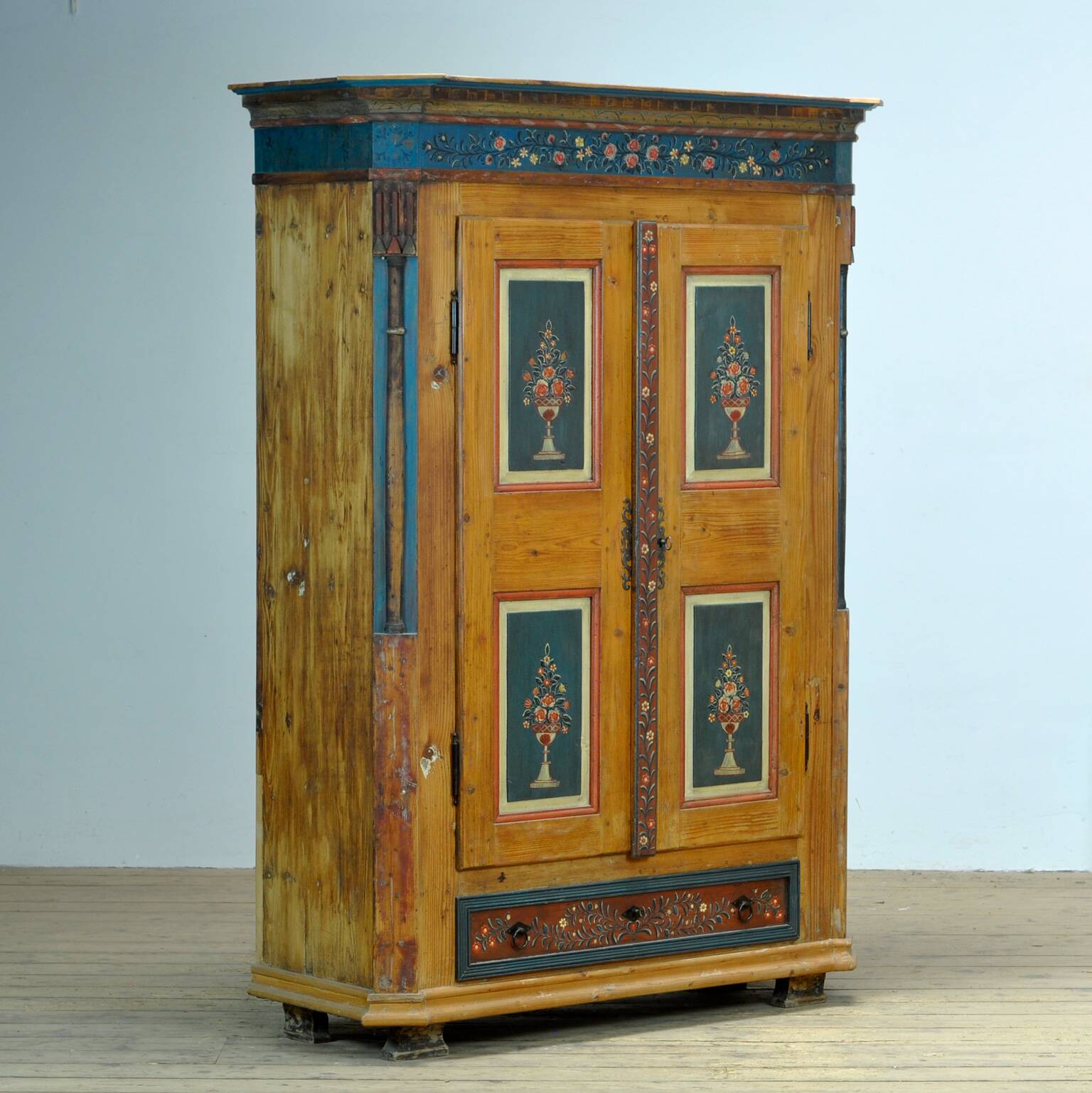 Antique German Hand Painted Cabinet, circa 1850