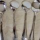 Set of 6 silver metal cream spoons