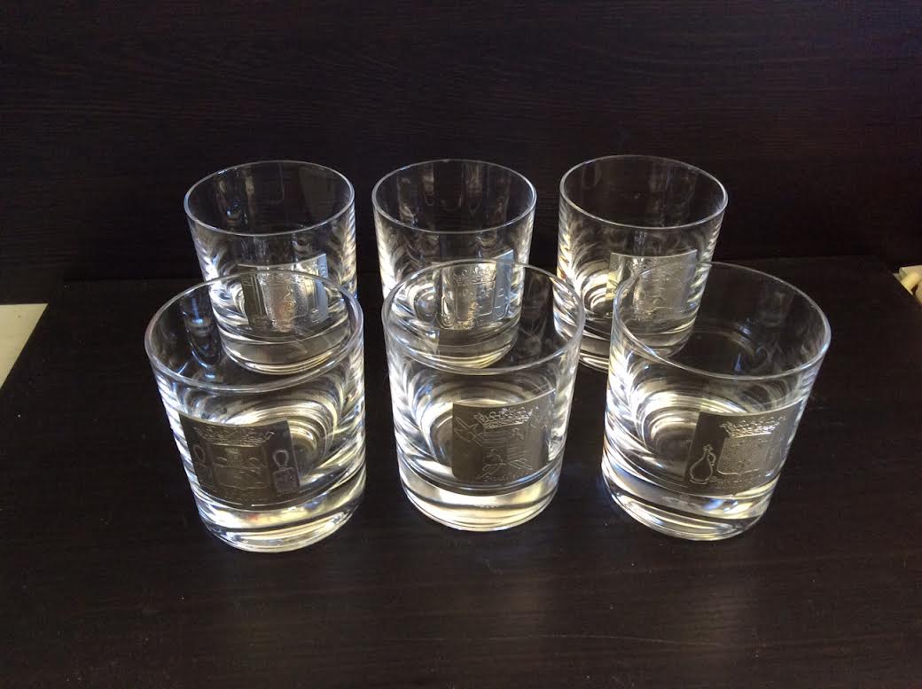 Set of 6 Sèvre crystal whiskey glasses