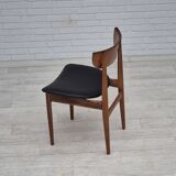 1960s, set of 5 Danish dining chairs, reupholstered, teak wood.