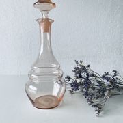 Pink glass decanter